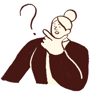 Ilustração de pessoa com expressão pensativa e ponto de interrogação, representando dúvidas na aprendizagem de espanhol.